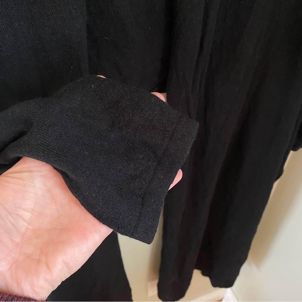 LINE The Label Cashmere Blend Open-Front Draped Maxi Cardigan Black Small - Picture 5 of 8